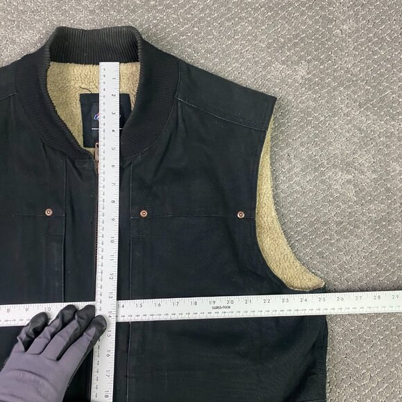 Dickies Vest Mens Large Black Duck Canvas Sherpa Lined Work Wear Utility - Picture 10 of 13